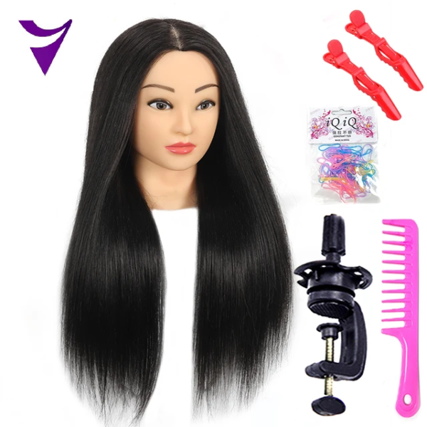 V Light 26 inch Long Mannequin Head with Real Human Hair - Training Head with Hair - Doll Head for Hair Styling - 2 Colours Available