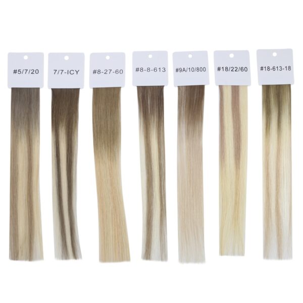 V Light Raw Virgin Human Bulk Hair Salon Swatch Colour Ring - 35 Shades - Image 3